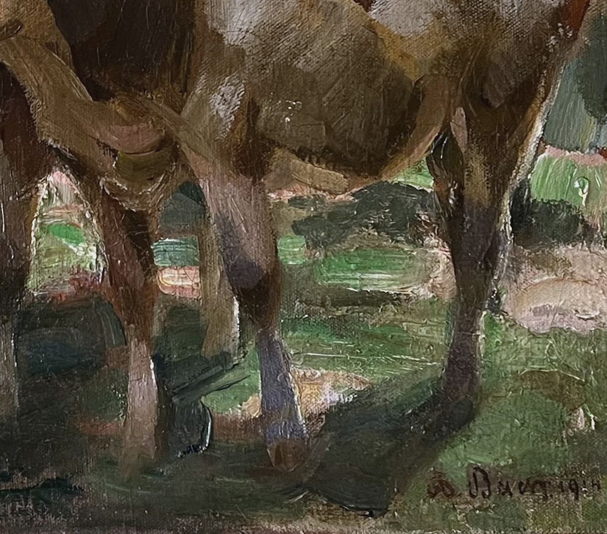 Cows Detailed view with artist signature