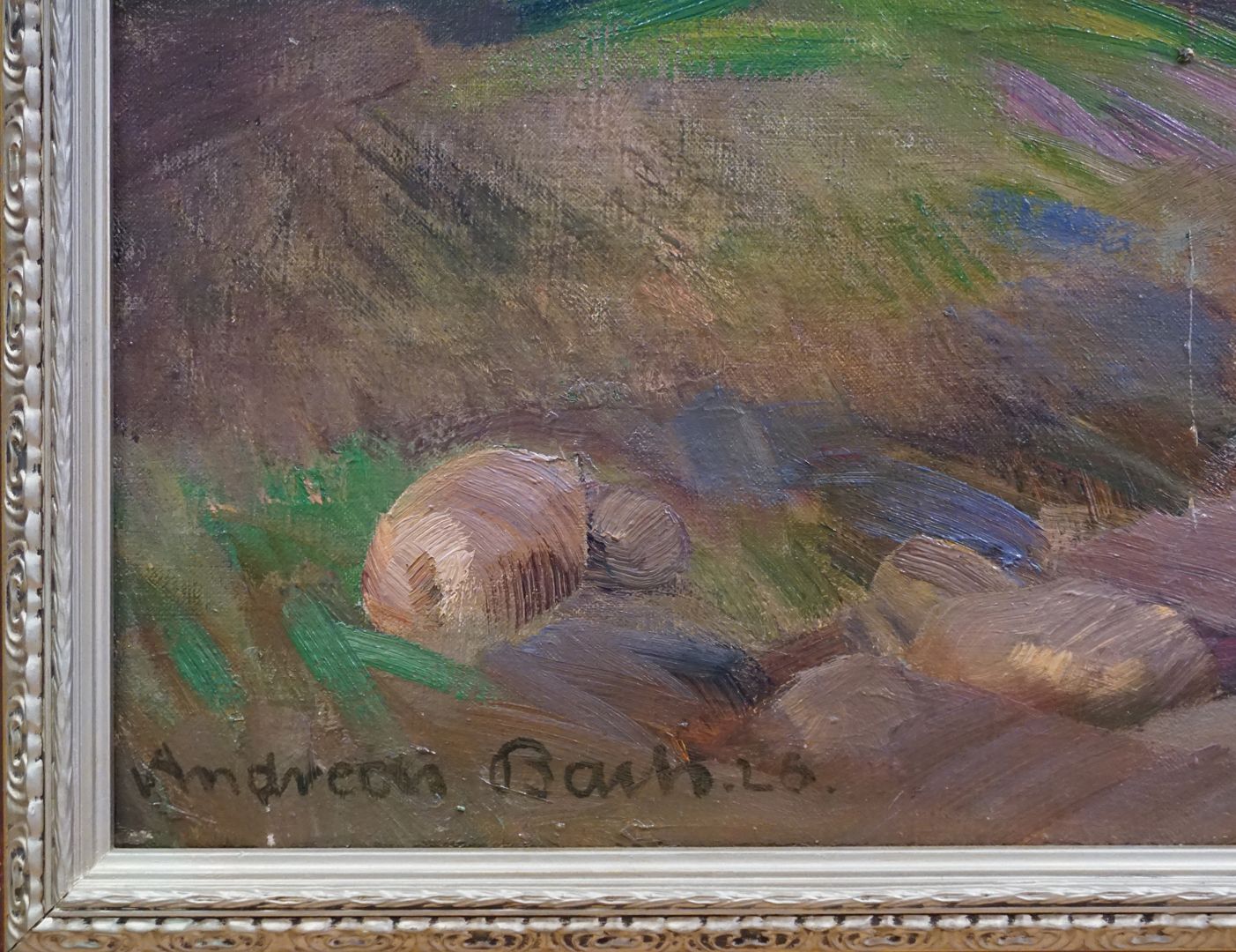 potato harvest Detailed view with artist signature and date