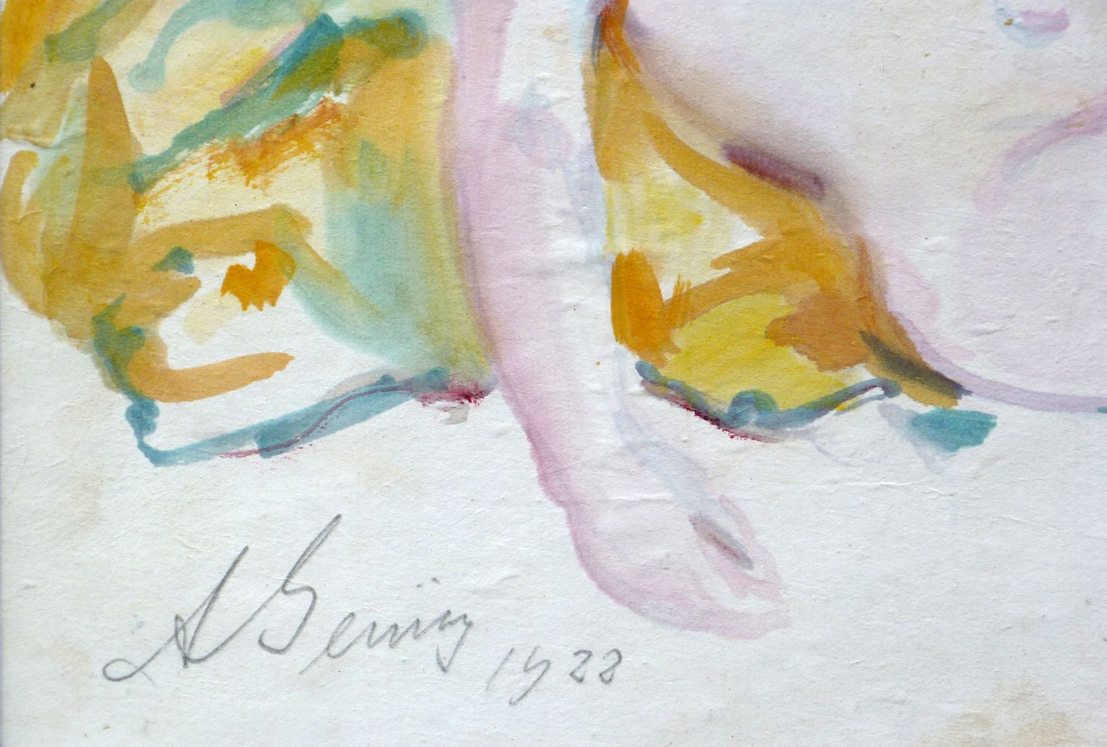 Female nude Detail with artist's signature