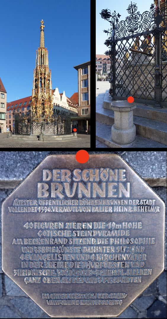 Memorial plaque / Schöner Brunnen Location of the memorial plaque