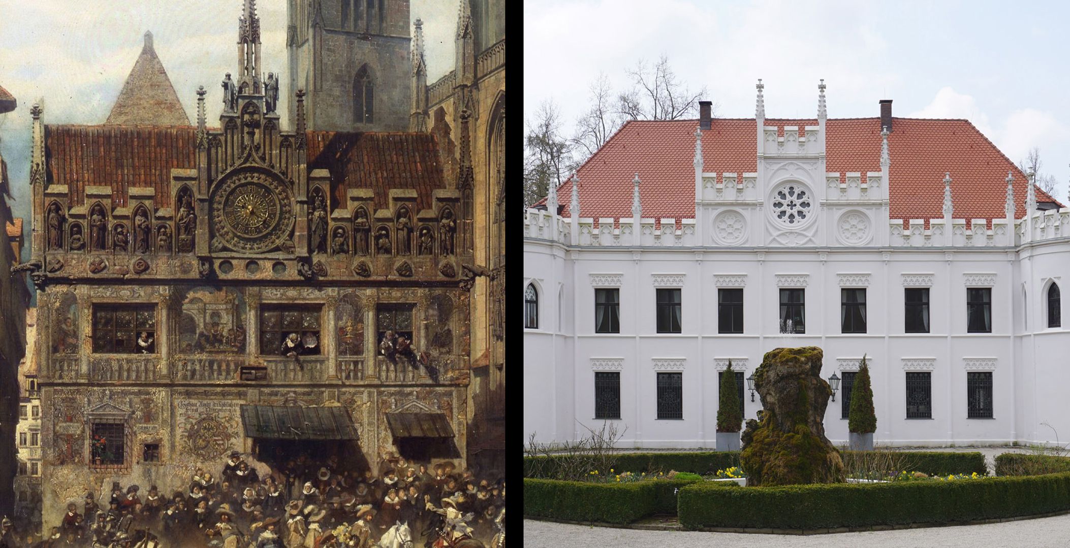 Reichenschwand Castle Comparison image 1: Old view (here in a painting by Paul Ritter) / castle facade