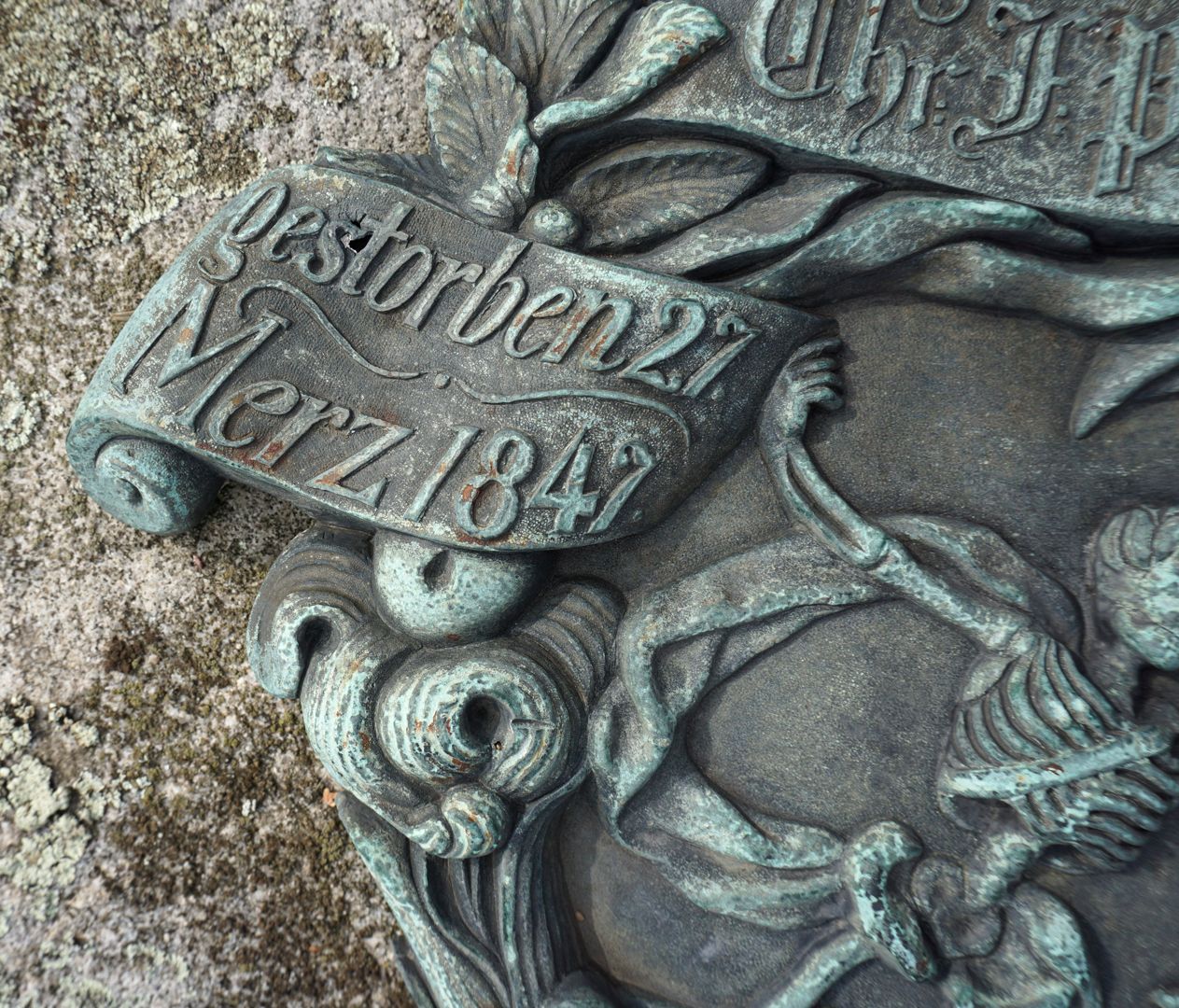 Grave of Christian Friedrich Philipp Hohnbaum Detail view with date of death