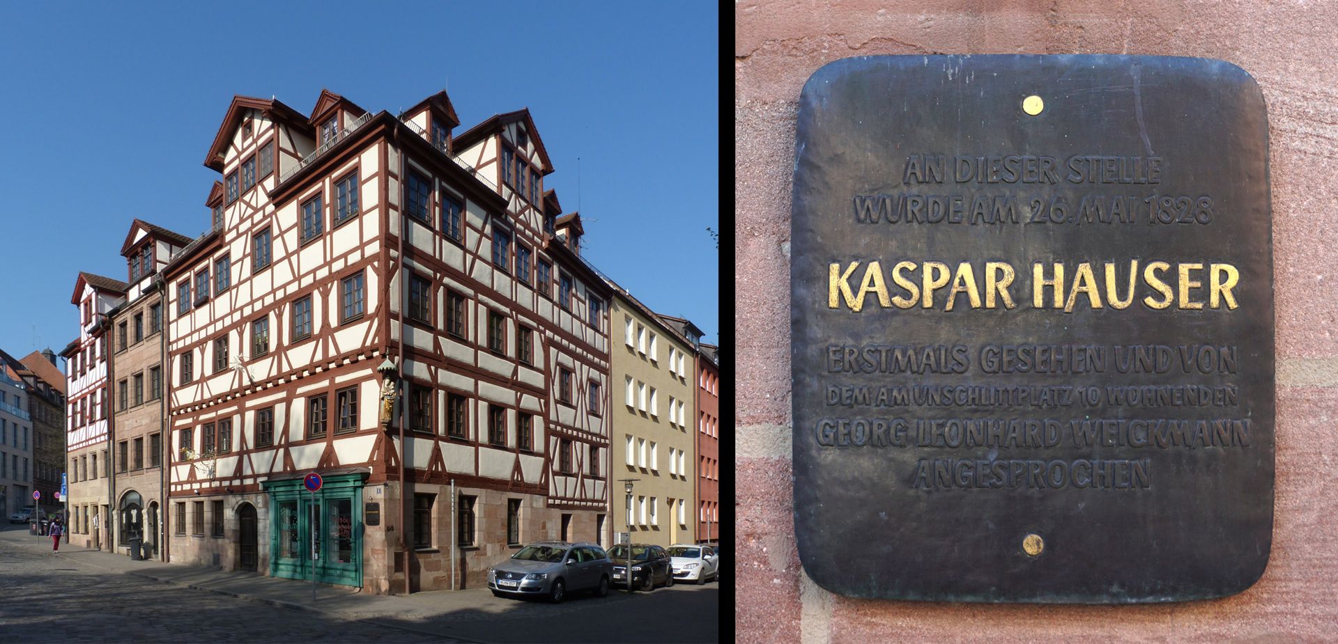 Memorial plaque for Kaspar Hauser 