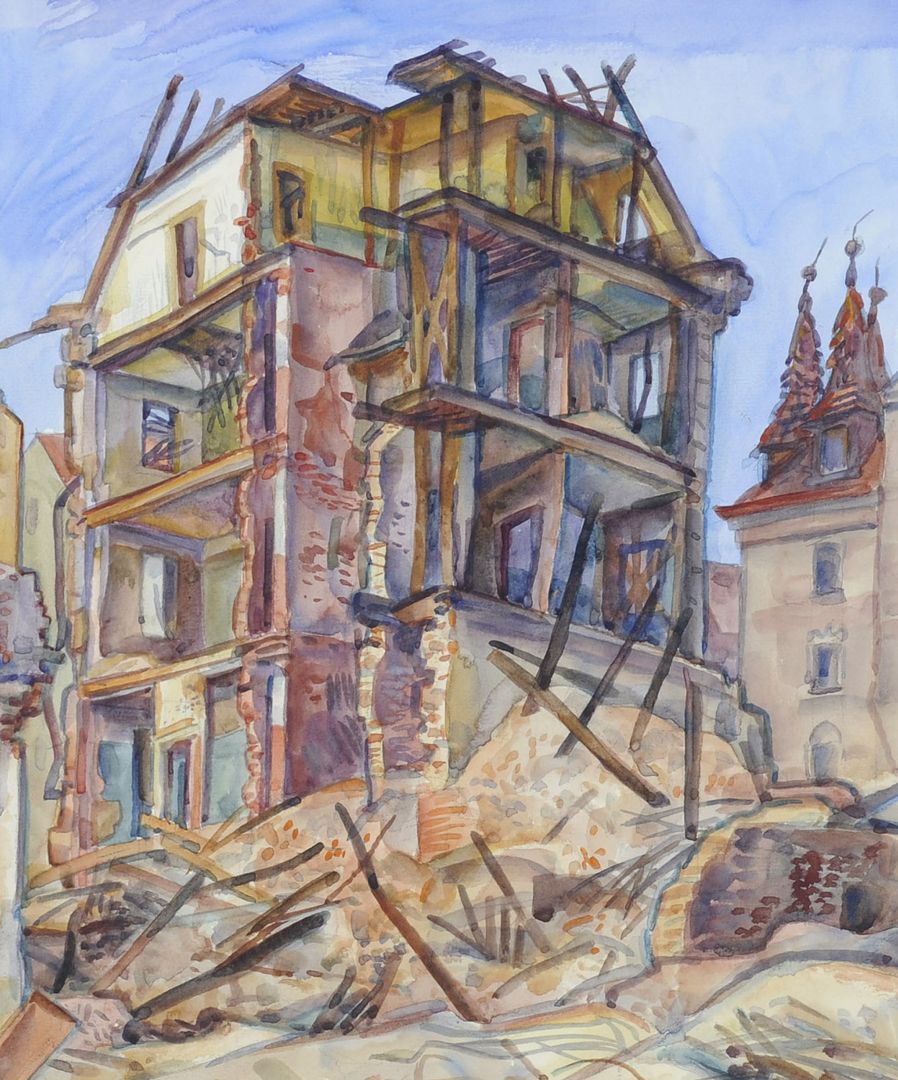 ruined houses on Kirchenweg Detailed view