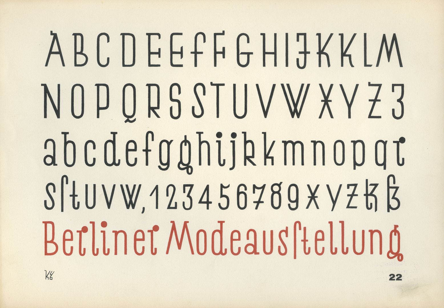 New font designs Alphabet 22: Slender Grotesque