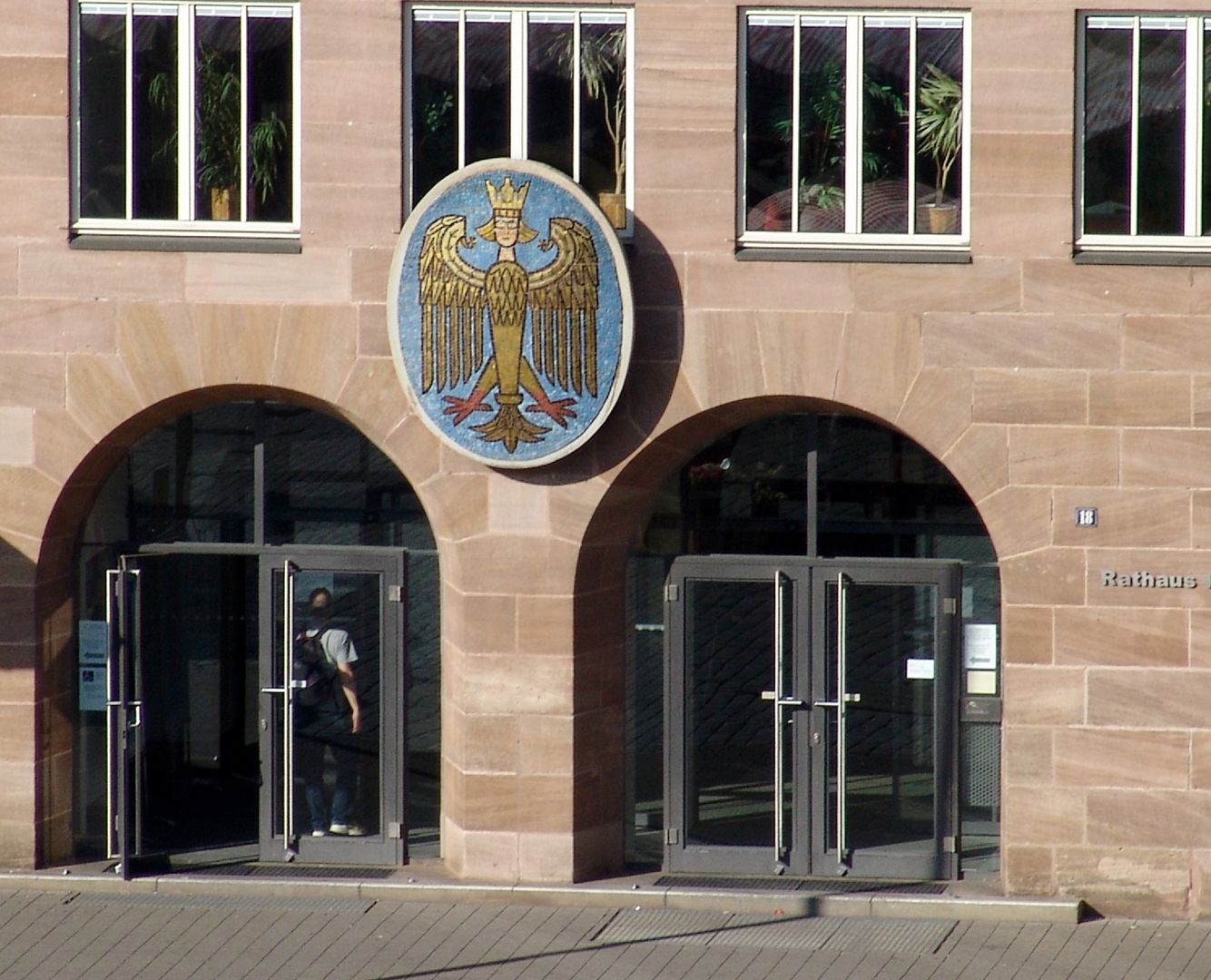 Large Nuremberg city coat of arms Double portal with coat of arms mosaic