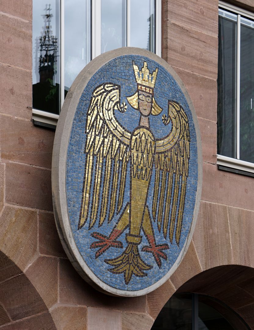 Large Nuremberg city coat of arms Diagonal view