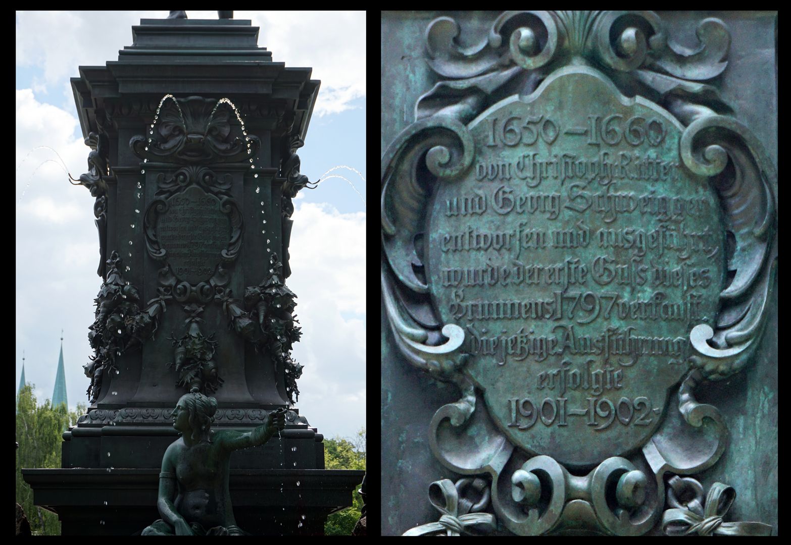 Neptun-Fountain Inscription at the west side