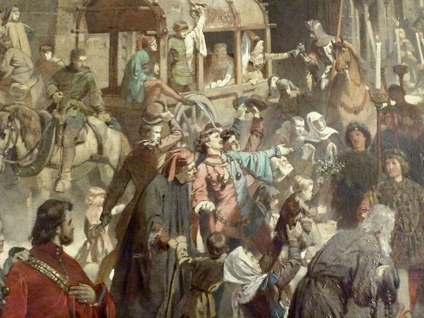 The transfer of the Imperial Regalia in Nuremberg on 22nd March 1424 Detail view, in front of Our Lady´s Church