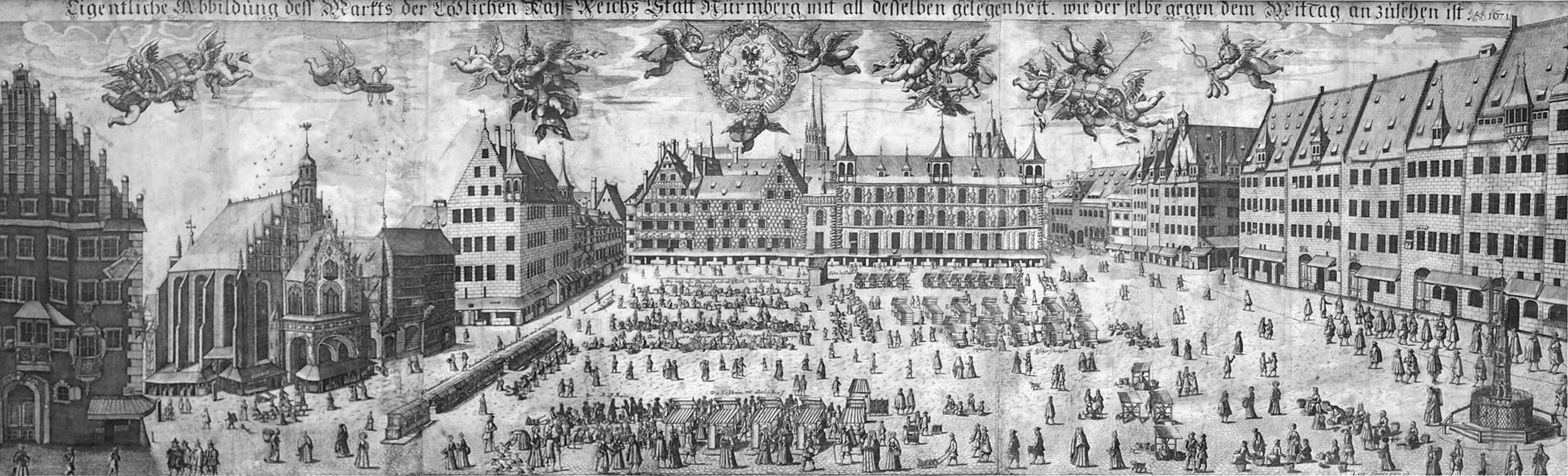Real image of the market of the Imperial City of Nuremberg in detail 
