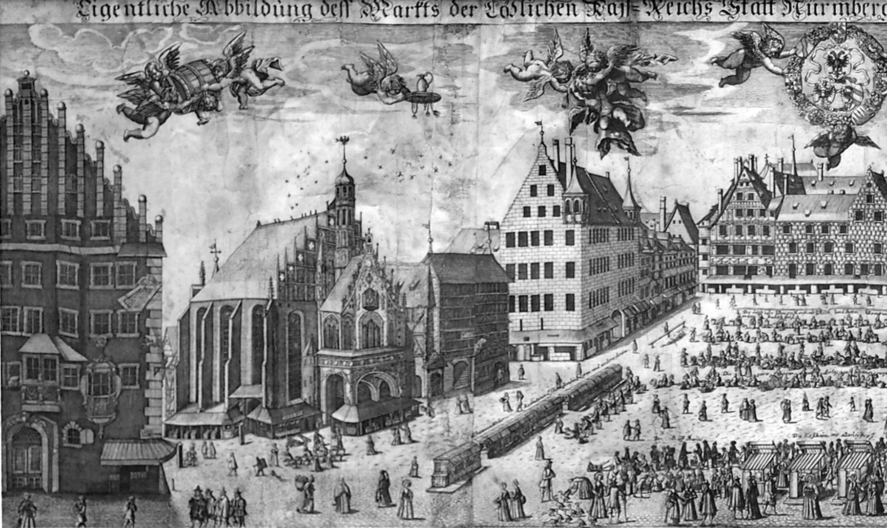 Real image of the market of the Imperial City of Nuremberg in detail Left half of the picture